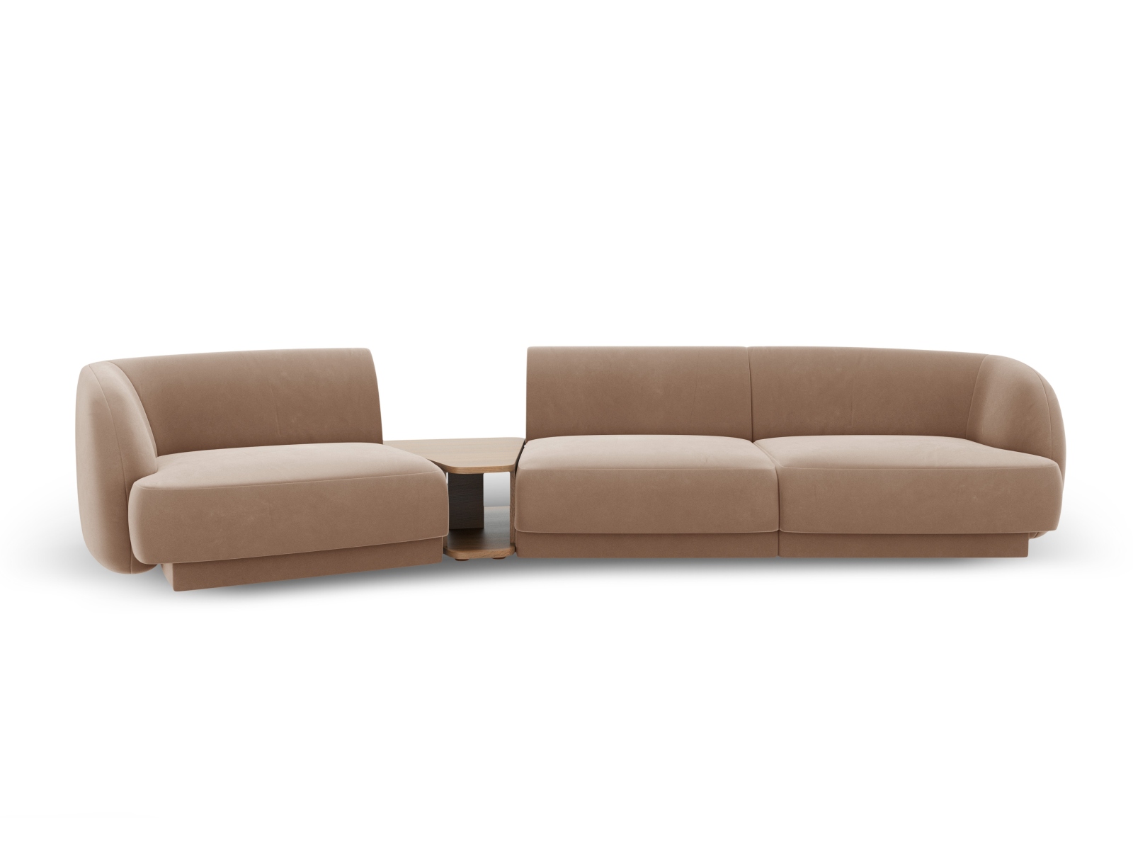 Velvet Left Modular Sofa, "Miley", 3 Seats, 303x126x70