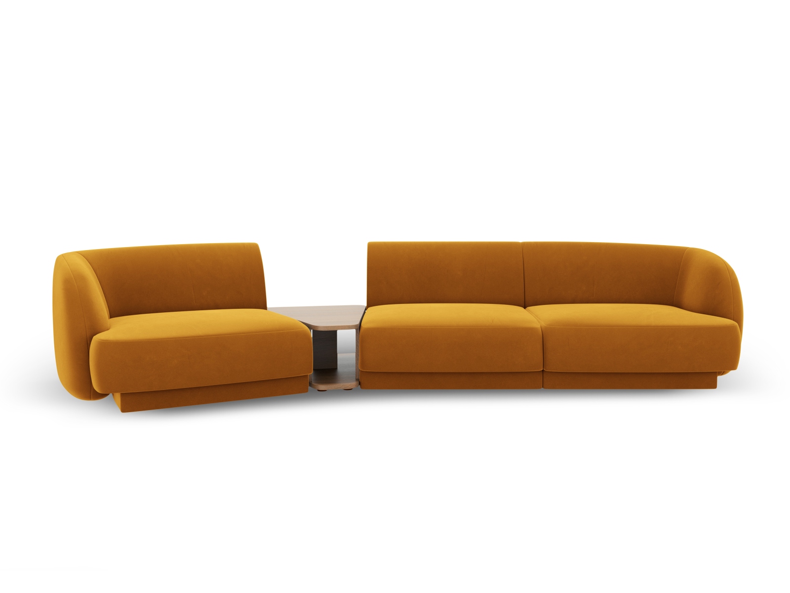 Velvet Left Modular Sofa, "Miley", 3 Seats, 303x126x70