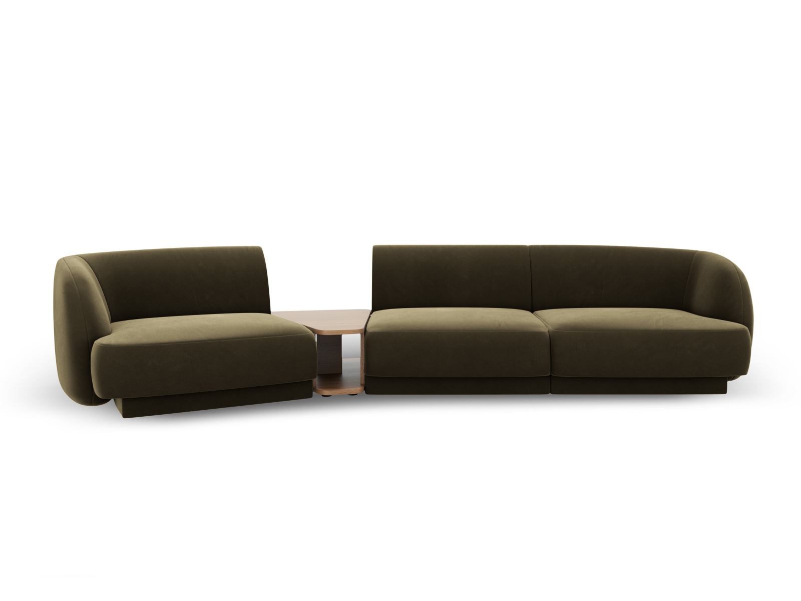 Velvet Left Modular Sofa, "Miley", 3 Seats, 303x126x70