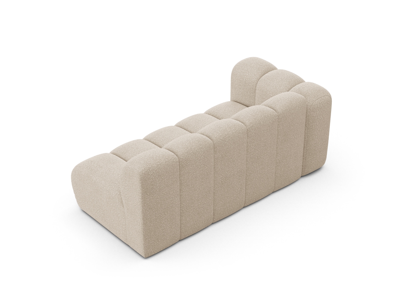 Boucle Left Modular Sofa, "Lupine", 3 Seats, 175x95x70