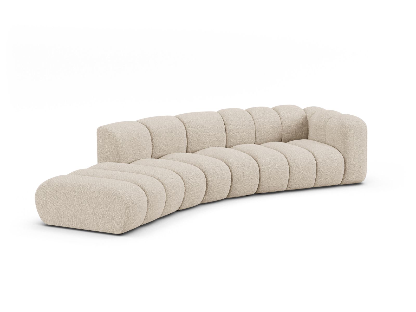 Left Modular Sofa, "Lupine", 5 Seats, 335x166x70