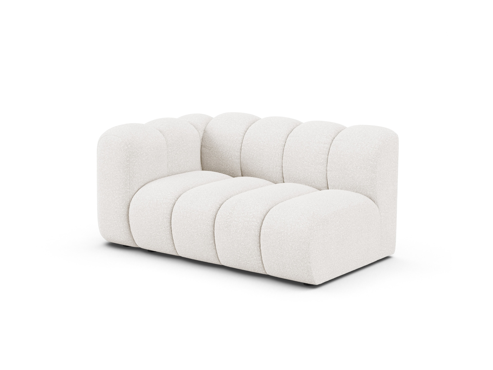 Boucle Left Modular Sofa, "Lupine", 2 Seats, 145x95x70