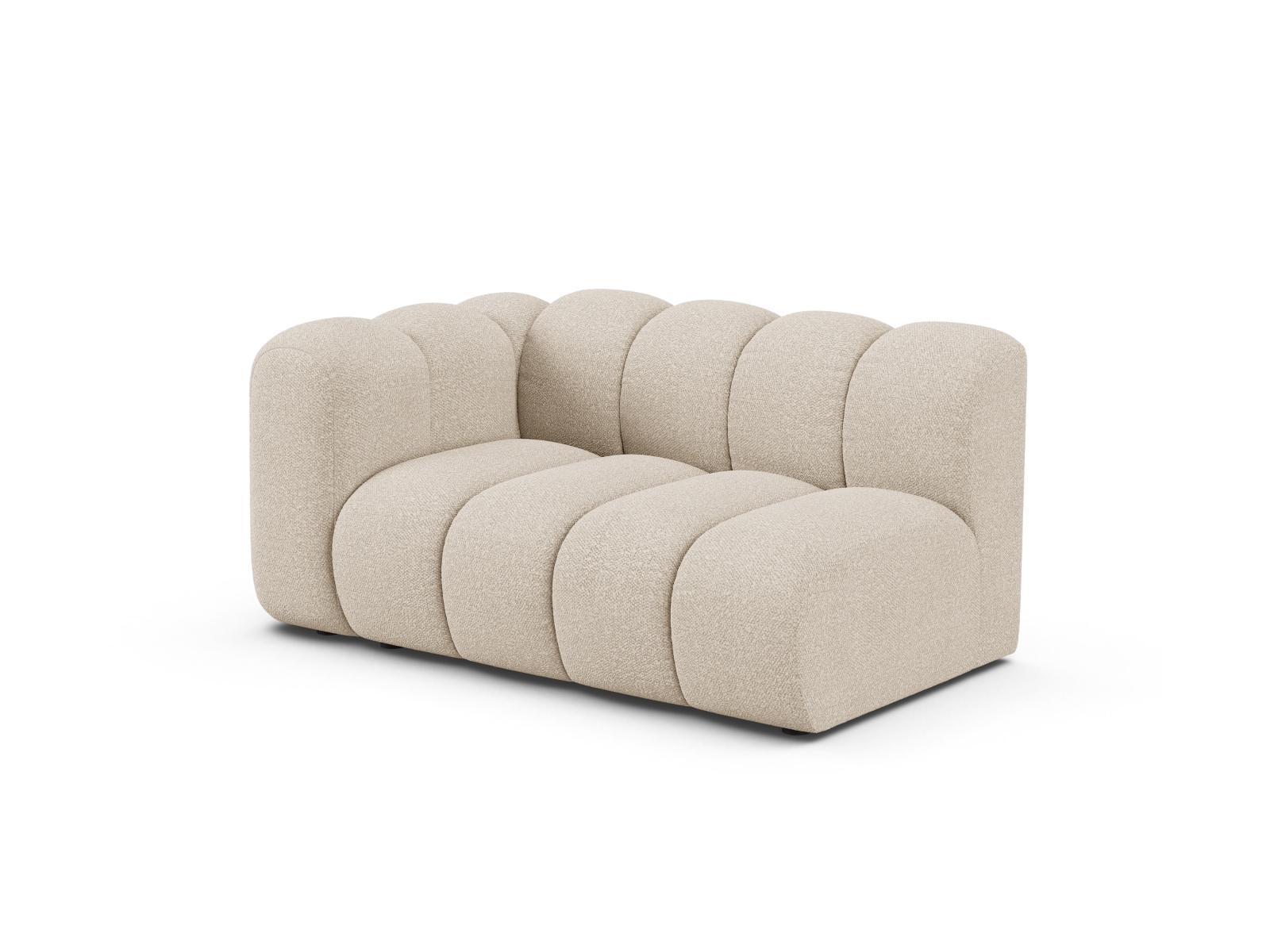 Boucle Left Modular Sofa, "Lupine", 2 Seats, 145x95x70