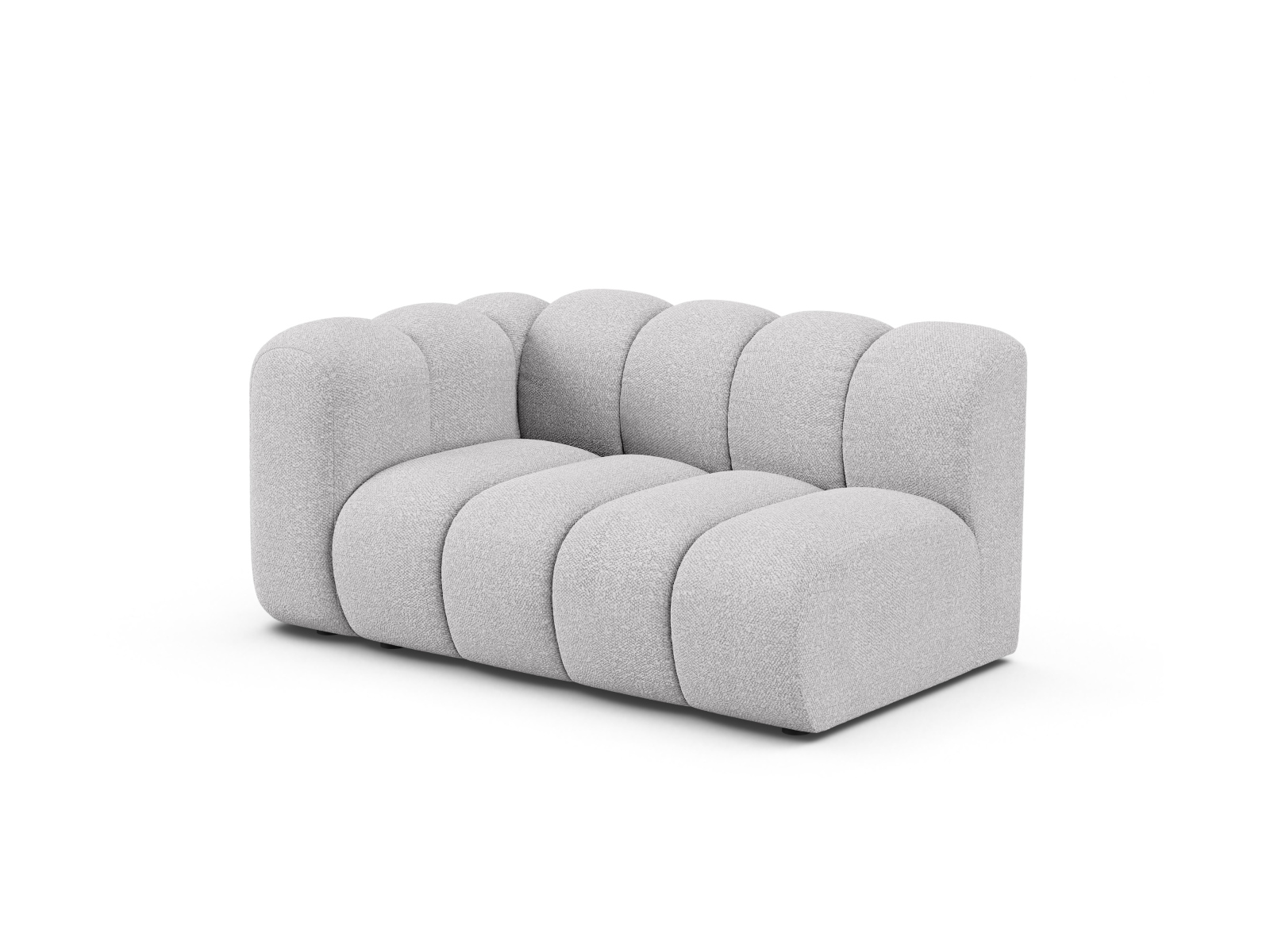 Boucle Left Modular Sofa, "Lupine", 2 Seats, 145x95x70