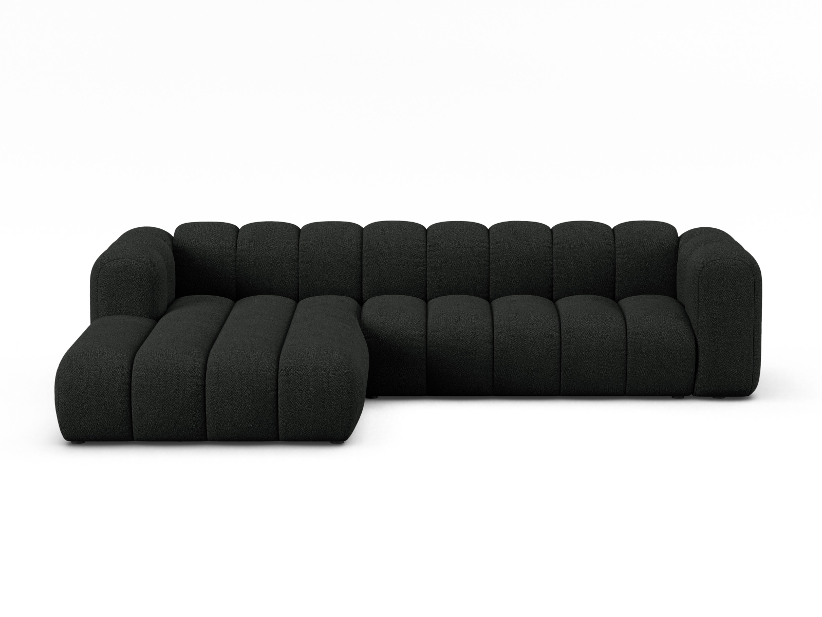 Boucle Modular Left Corner Sofa, "Lupine", 4 Seats, 290x177x70