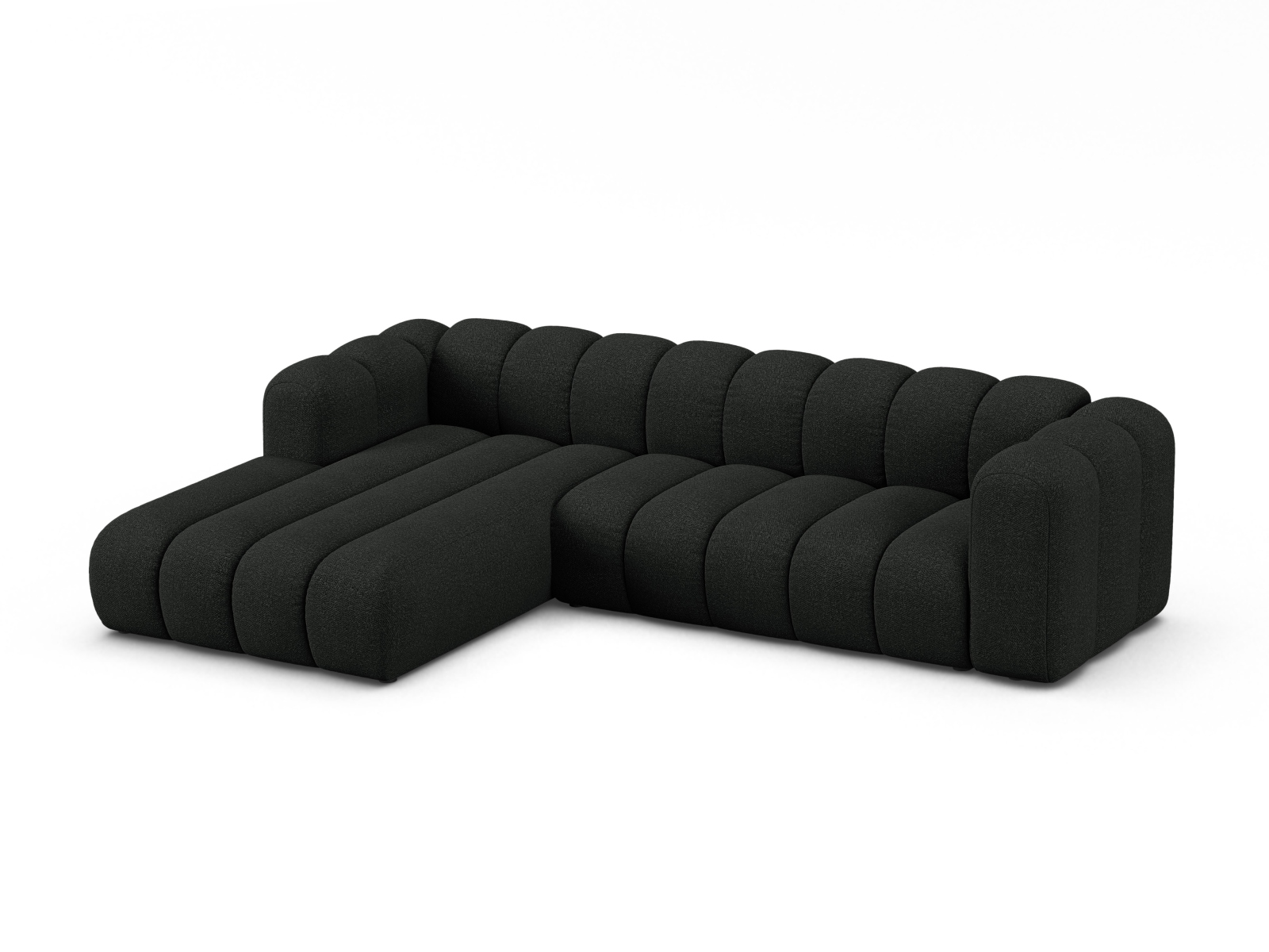 Boucle Modular Left Corner Sofa, "Lupine", 4 Seats, 290x177x70