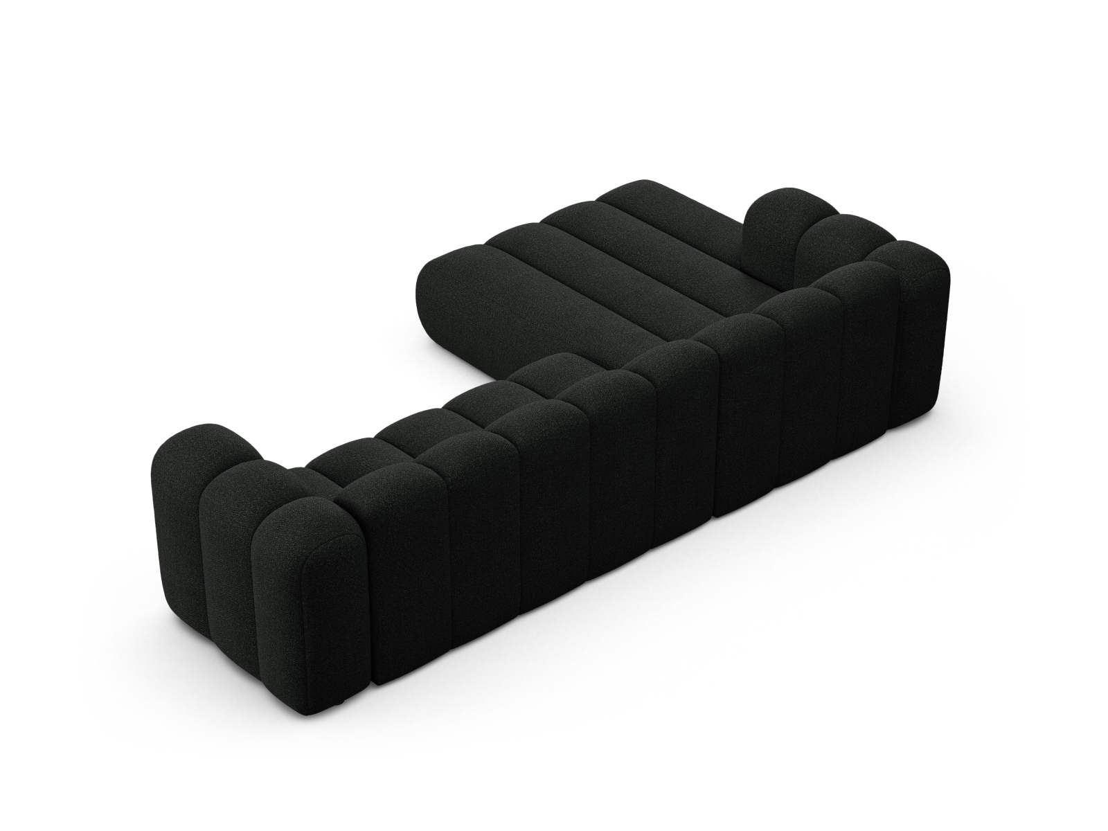 Boucle Modular Left Corner Sofa, "Lupine", 4 Seats, 290x177x70