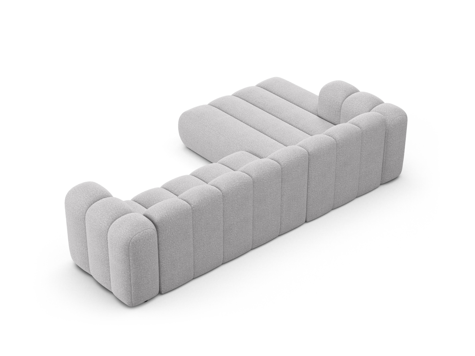 Boucle Modular Left Corner Sofa, "Lupine", 4 Seats, 290x177x70