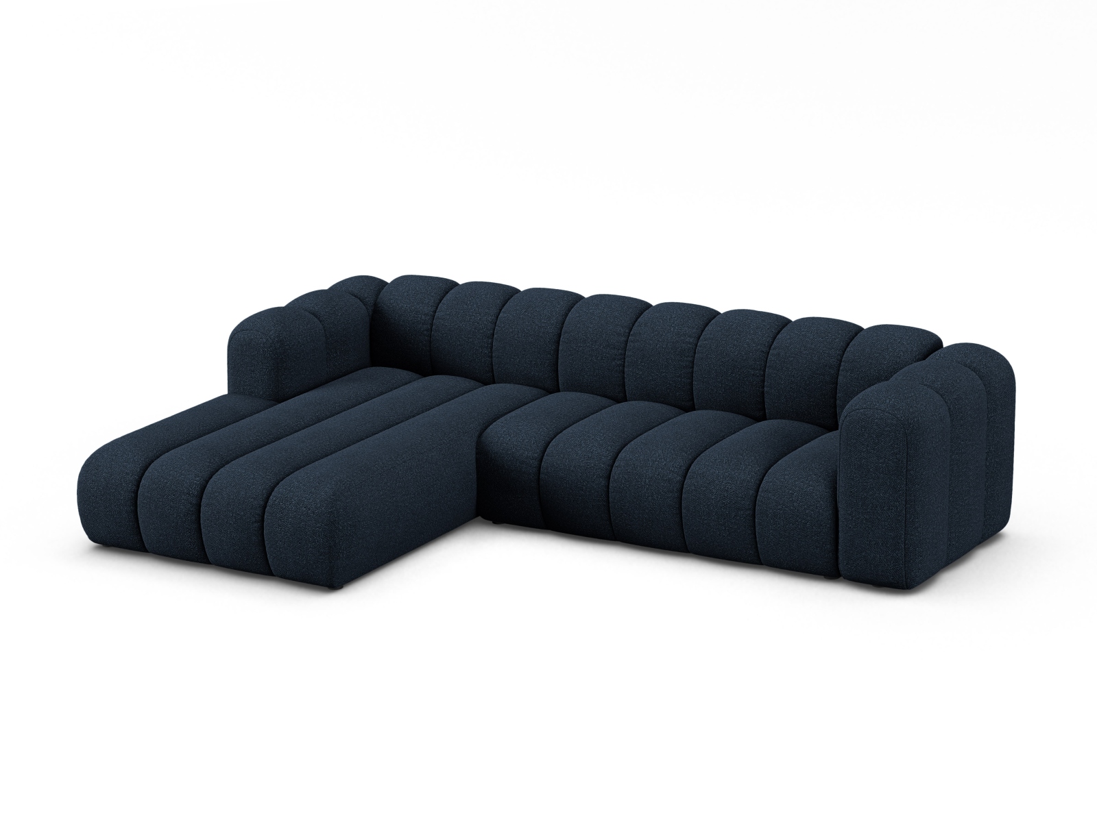 Boucle Modular Left Corner Sofa, "Lupine", 4 Seats, 290x177x70