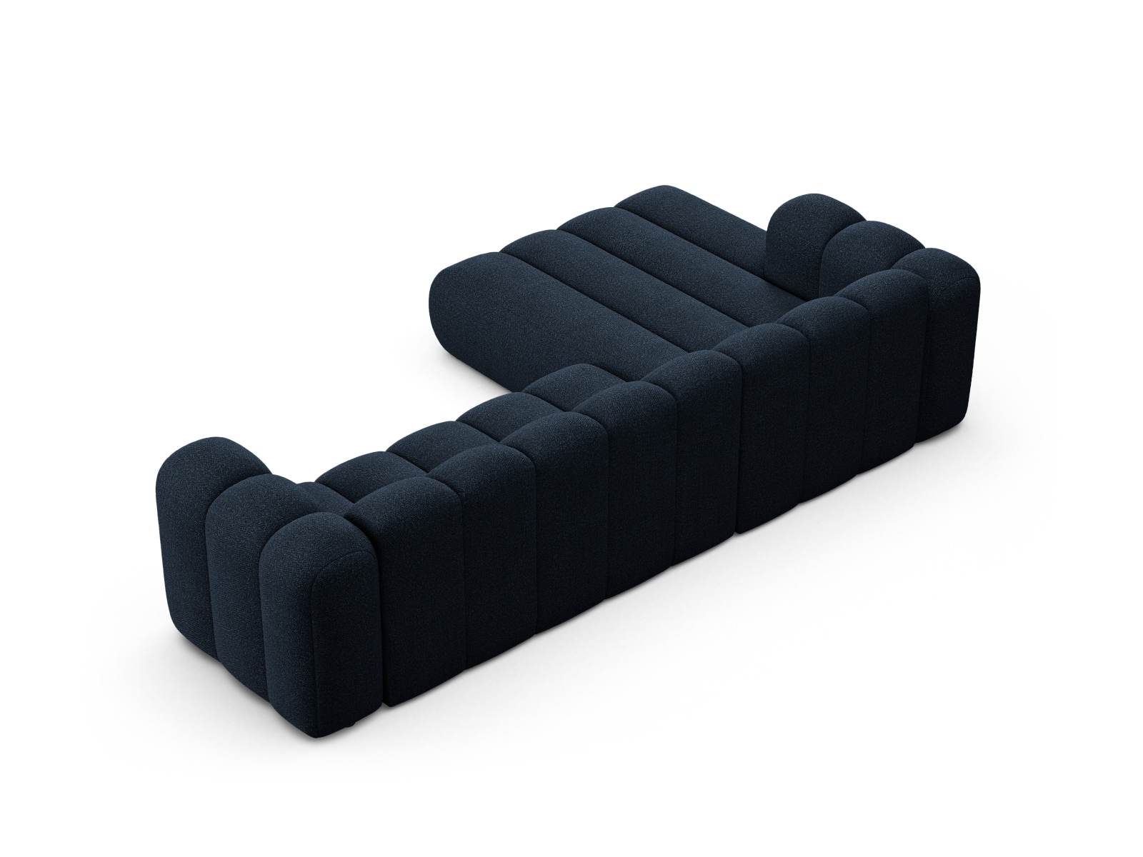 Boucle Modular Left Corner Sofa, "Lupine", 4 Seats, 290x177x70