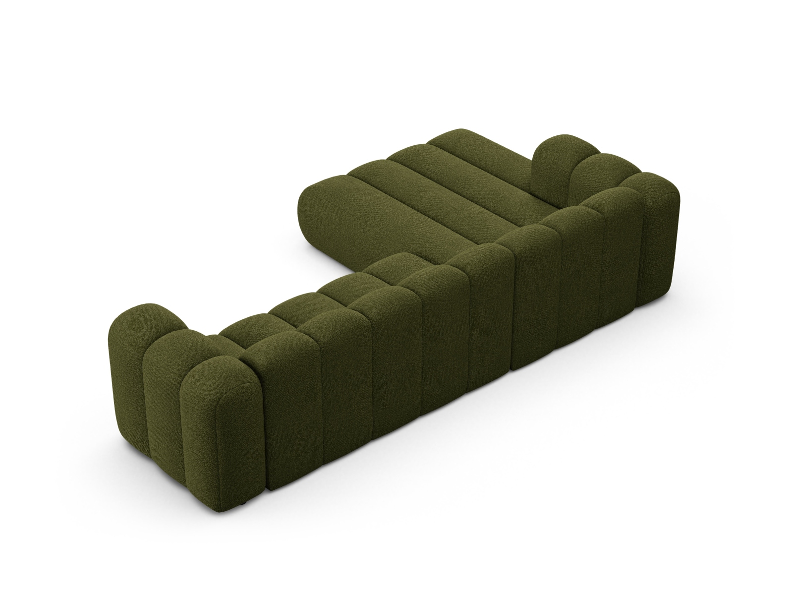 Boucle Modular Left Corner Sofa, "Lupine", 4 Seats, 290x177x70