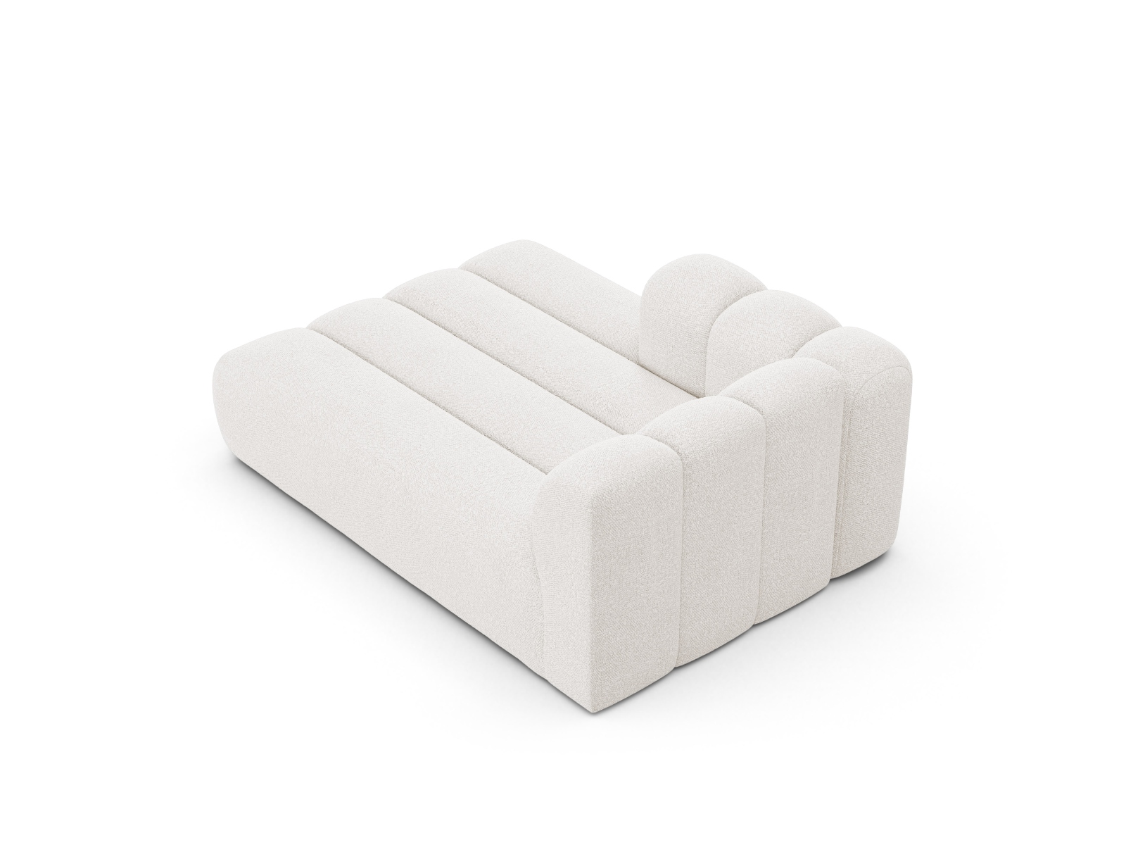 Boucle Chaise Longue Left, "Lupine", 2 Seats, 117x177x70