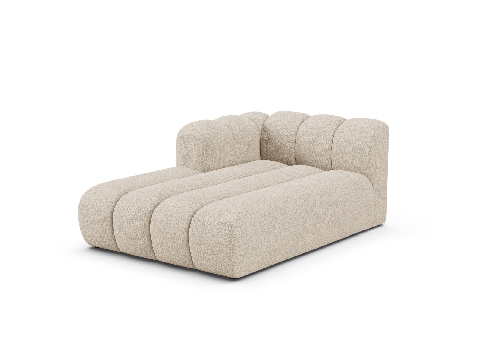 Boucle Chaise Longue Left, "Lupine", 2 Seats, 117x177x70