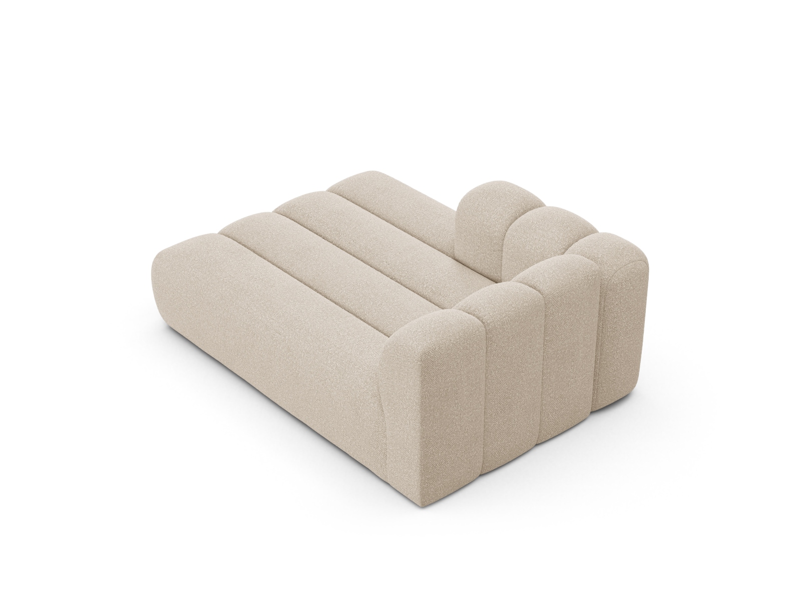Boucle Chaise Longue Left, "Lupine", 2 Seats, 117x177x70
