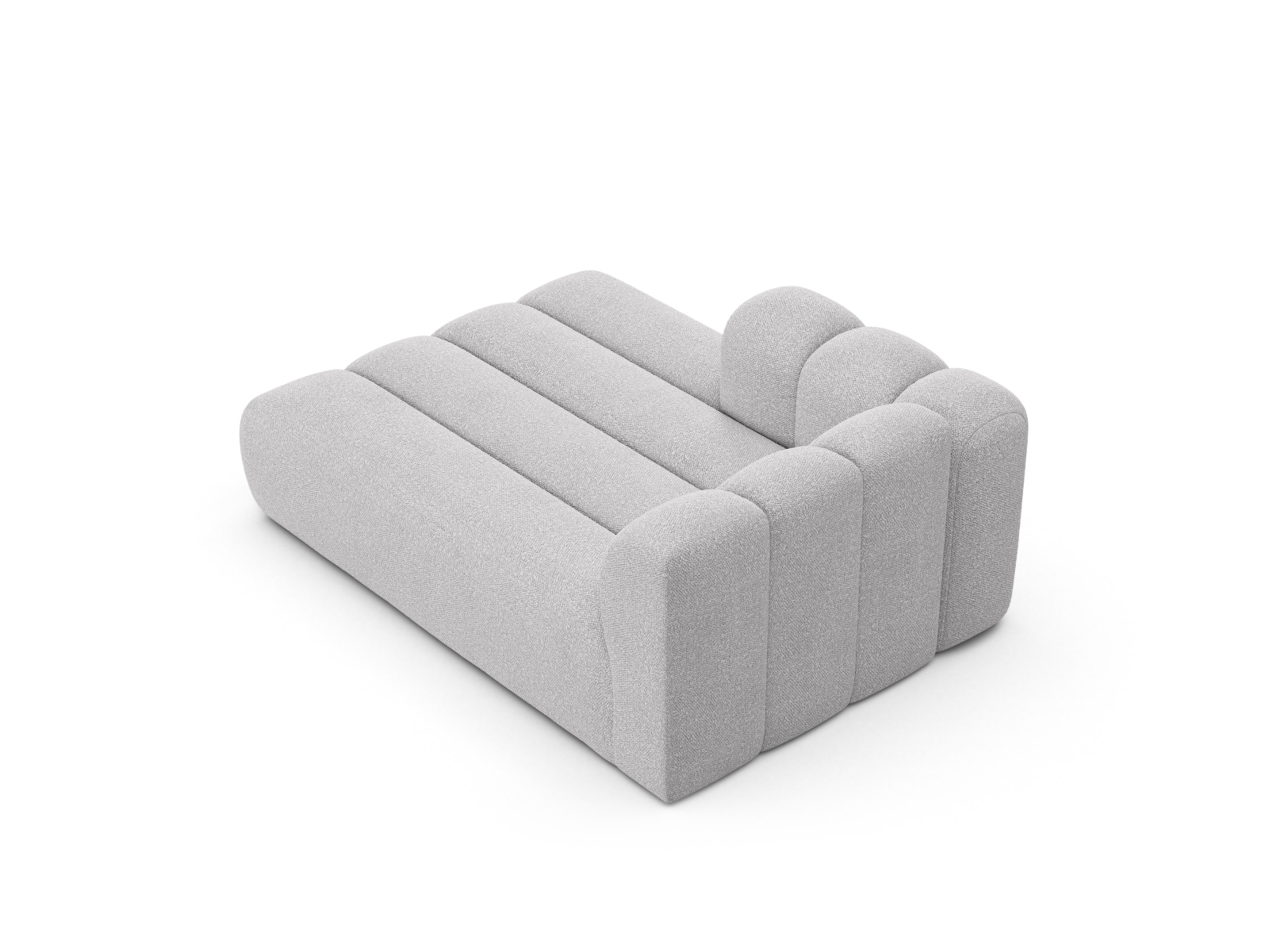 Boucle Chaise Longue Left, "Lupine", 2 Seats, 117x177x70