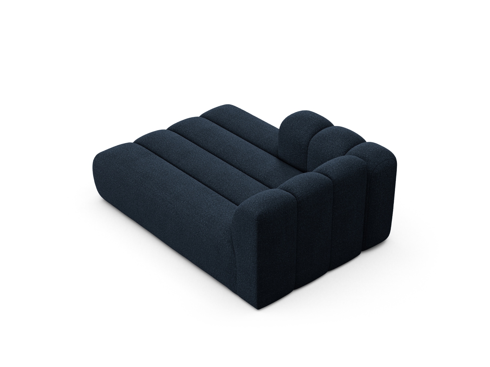 Boucle Chaise Longue Left, "Lupine", 2 Seats, 117x177x70