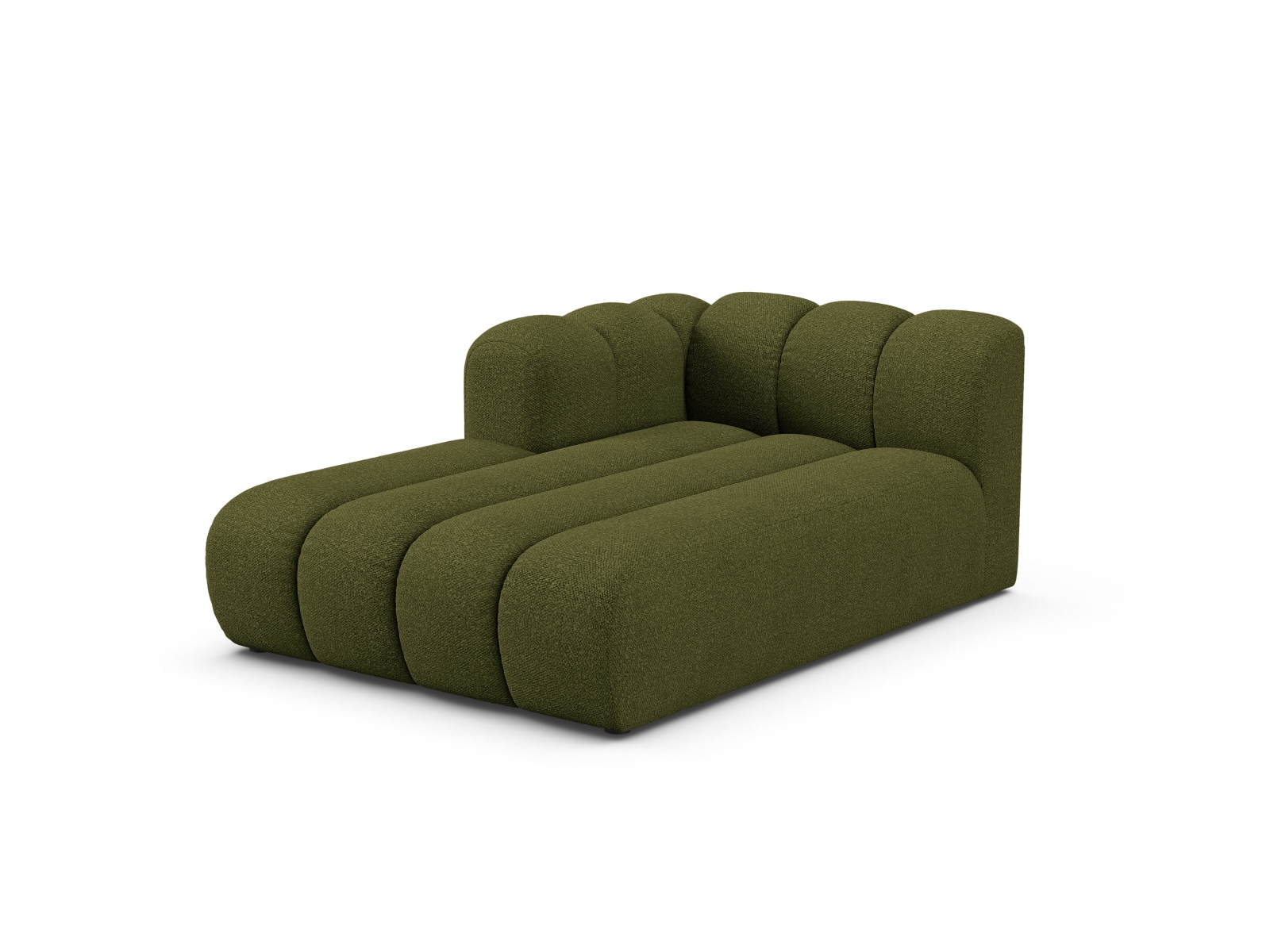 Boucle Chaise Longue Left, "Lupine", 2 Seats, 117x177x70