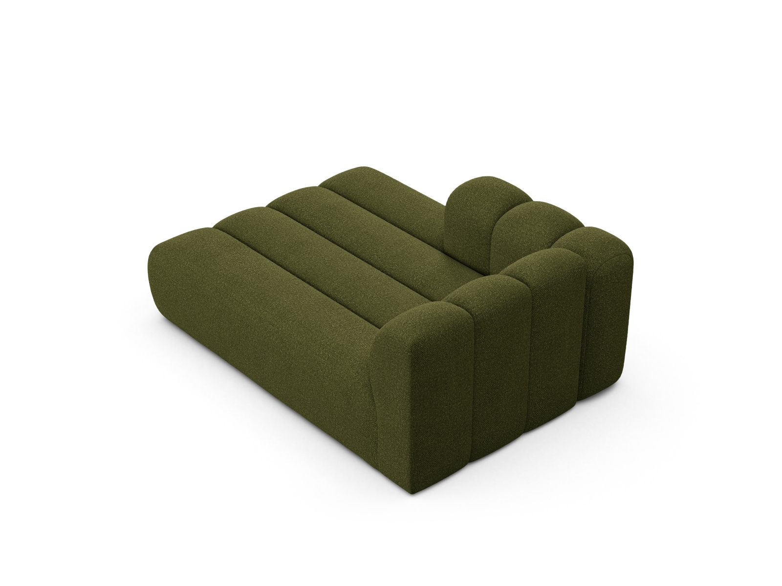 Boucle Chaise Longue Left, "Lupine", 2 Seats, 117x177x70