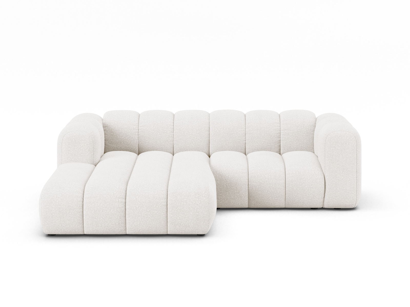 Boucle Modular Left Corner Sofa, "Lupine", 3 Seats, 230x177x70
