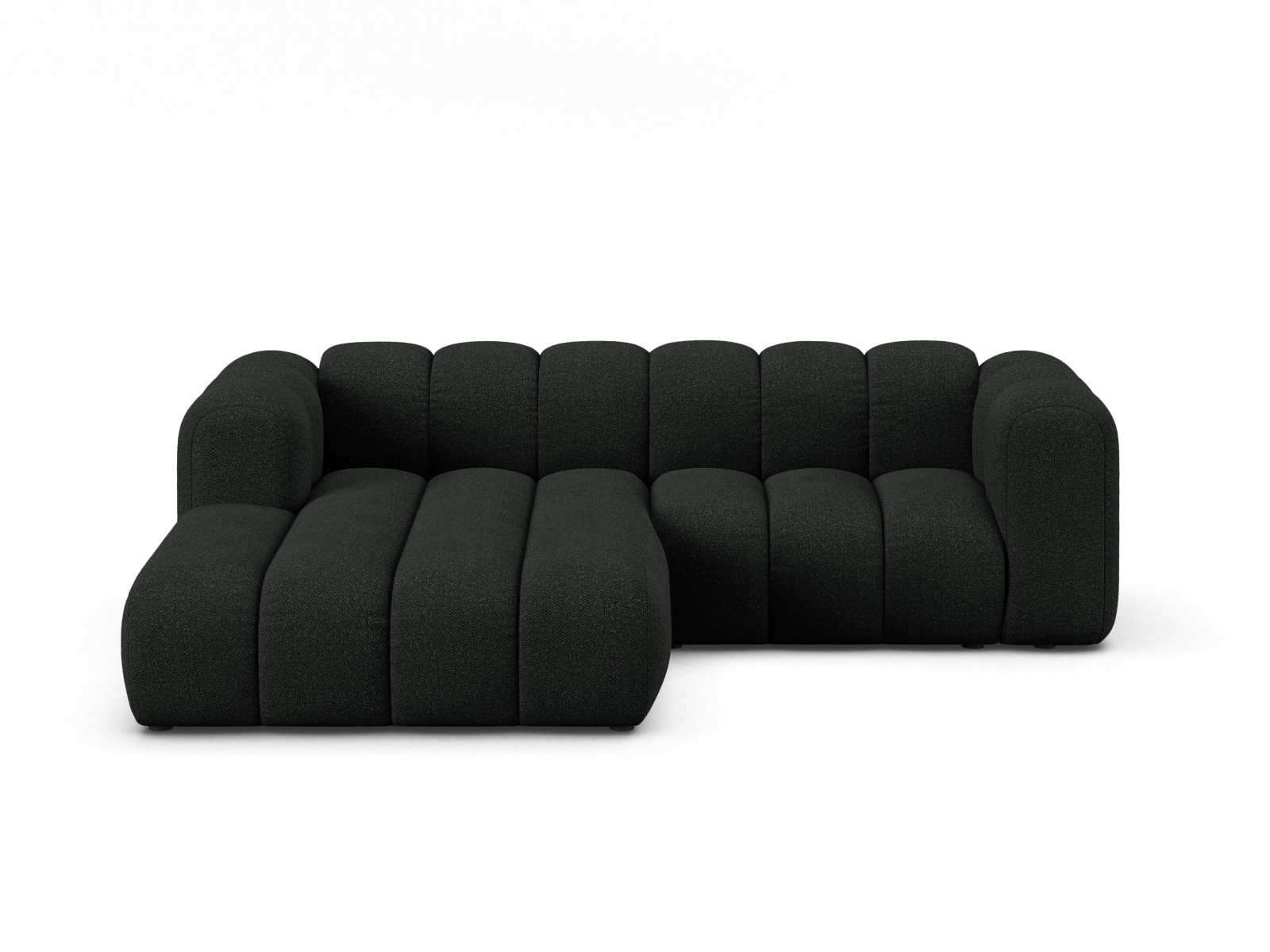 Boucle Modular Left Corner Sofa, "Lupine", 3 Seats, 230x177x70