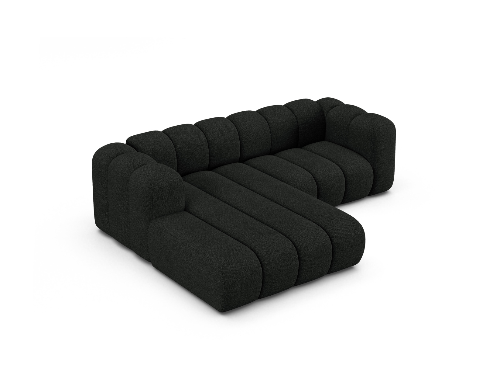 Boucle Modular Left Corner Sofa, "Lupine", 3 Seats, 230x177x70