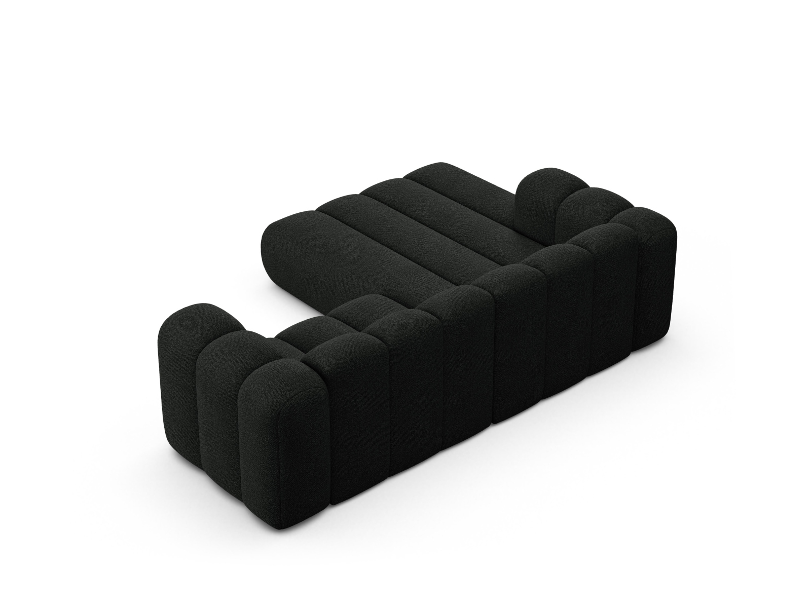 Boucle Modular Left Corner Sofa, "Lupine", 3 Seats, 230x177x70