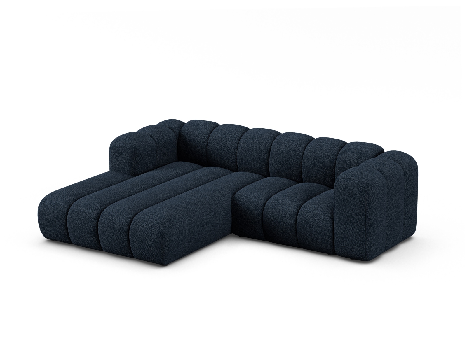 Boucle Modular Left Corner Sofa, "Lupine", 3 Seats, 230x177x70