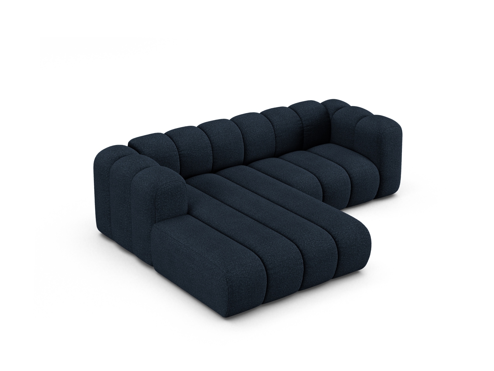 Boucle Modular Left Corner Sofa, "Lupine", 3 Seats, 230x177x70