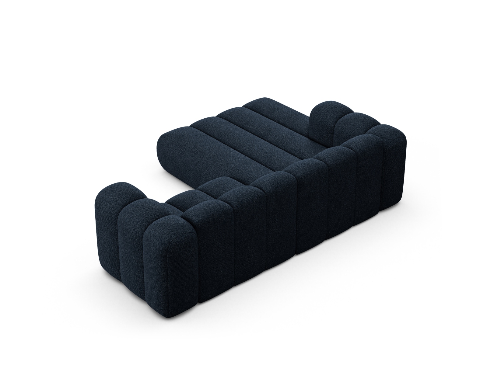 Boucle Modular Left Corner Sofa, "Lupine", 3 Seats, 230x177x70