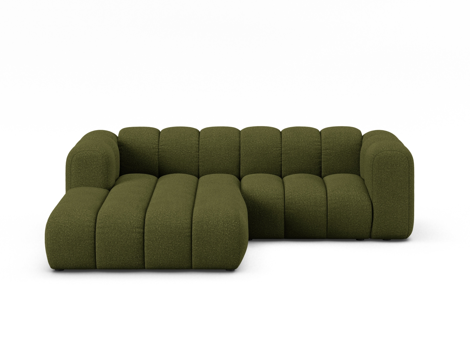Boucle Modular Left Corner Sofa, "Lupine", 3 Seats, 230x177x70