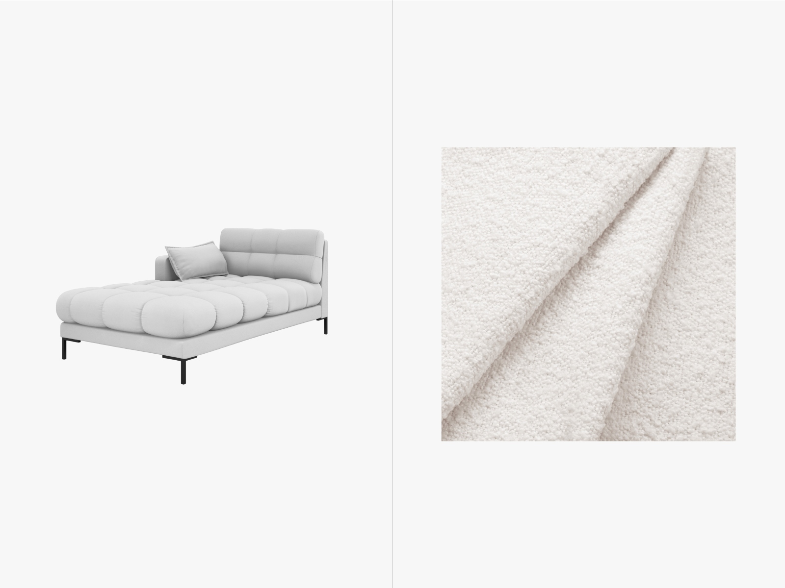 Boucle Chaise Longue Left, "Mamaia", 1 Seat, 102x185x75