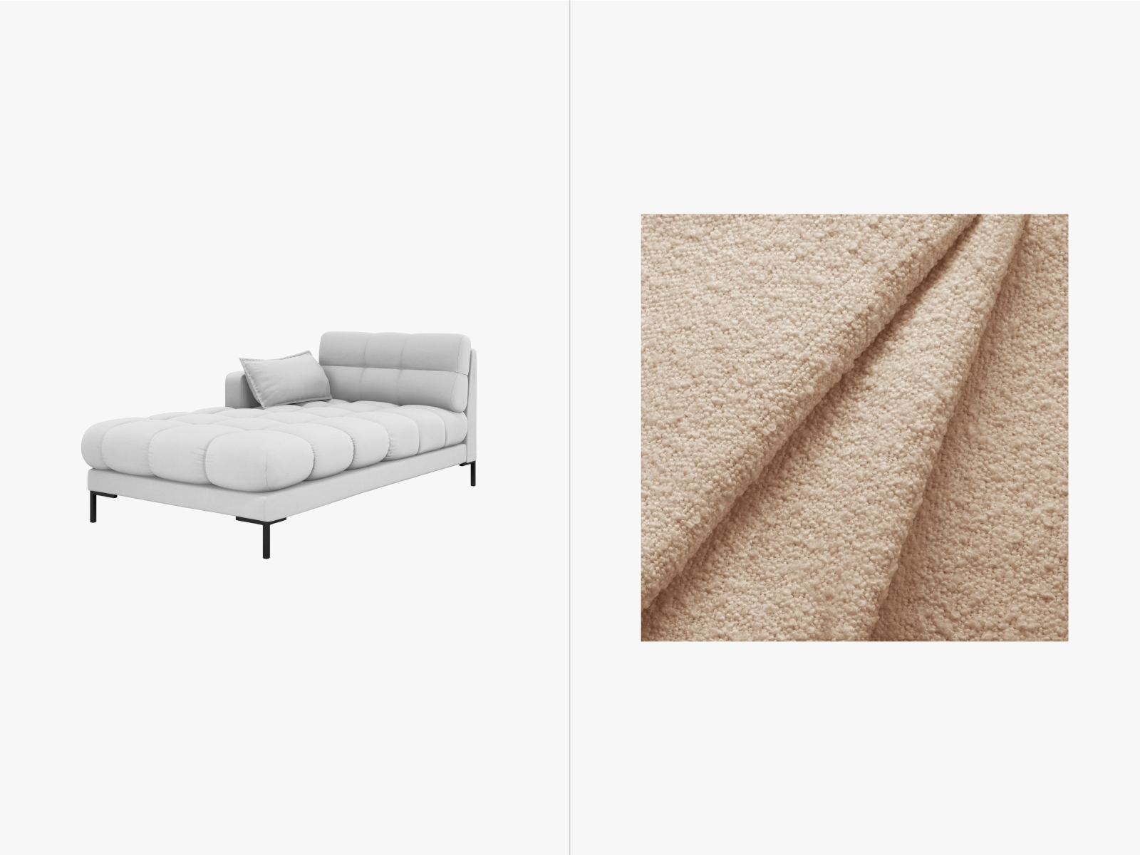 Boucle Chaise Longue Left, "Mamaia", 1 Seat, 102x185x75