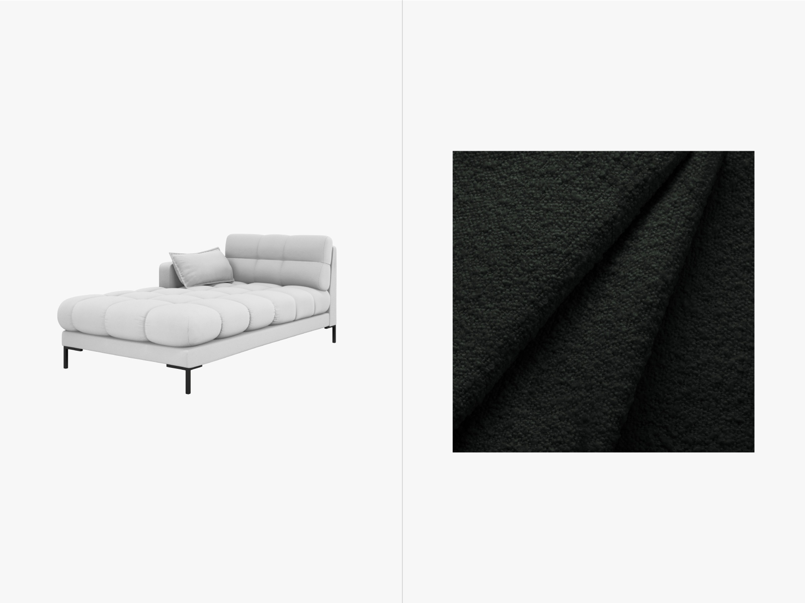 Boucle Chaise Longue Left, "Mamaia", 1 Seat, 102x185x75
