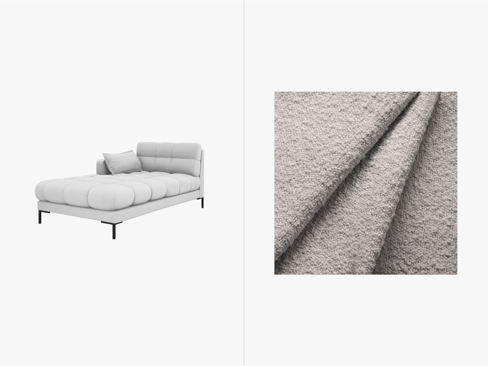 Boucle Chaise Longue Left, "Mamaia", 1 Seat, 102x185x75