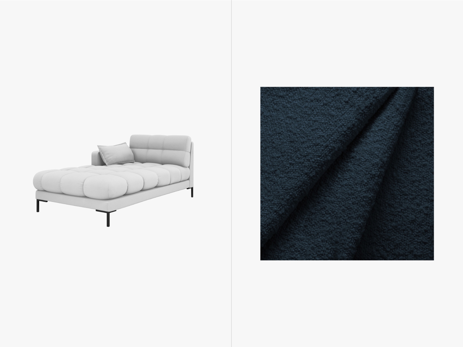 Boucle Chaise Longue Left, "Mamaia", 1 Seat, 102x185x75