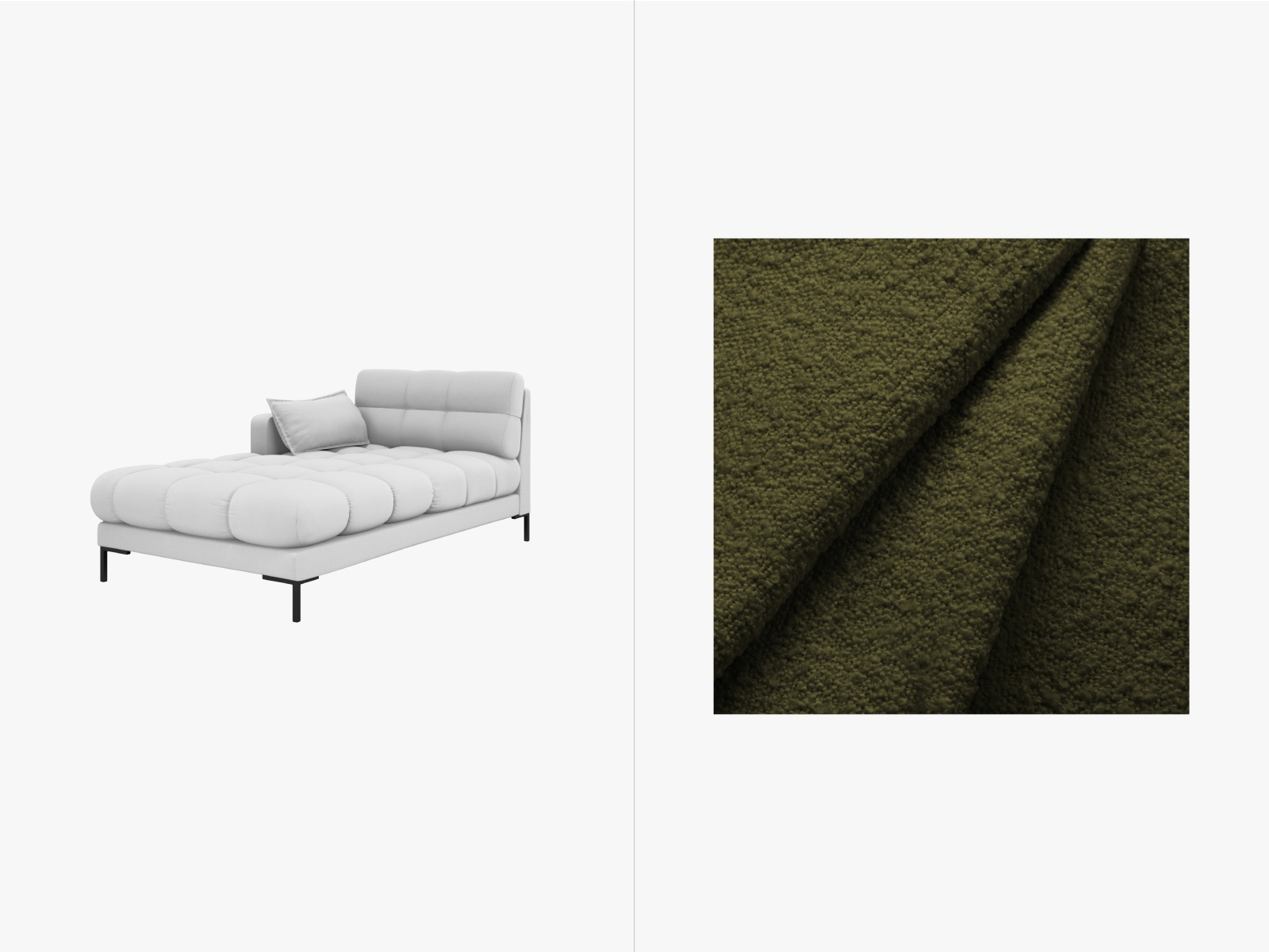 Boucle Chaise Longue Left, "Mamaia", 1 Seat, 102x185x75