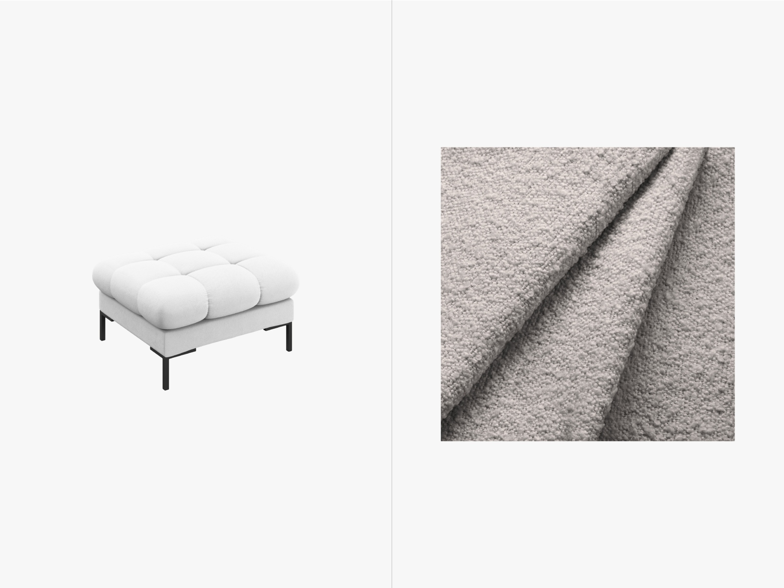 Boucle Pouf, "Mamaia", 1 Seat, 60x60x41