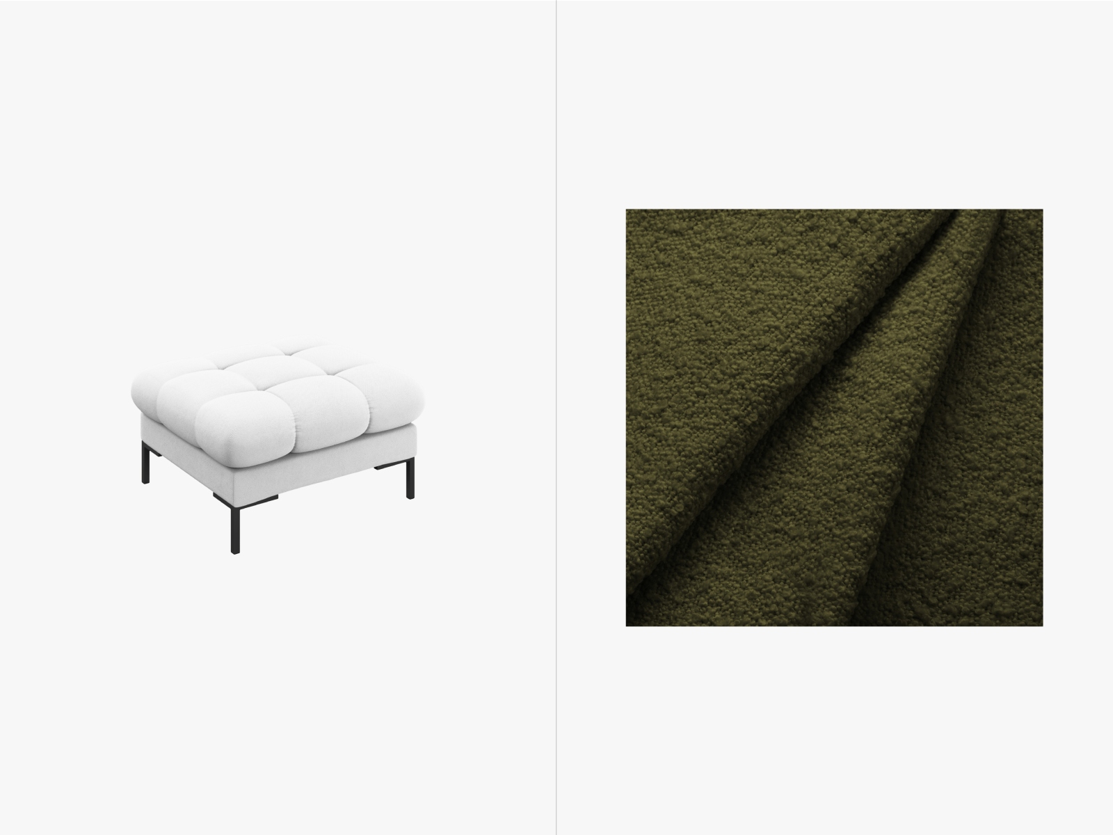 Boucle Pouf, "Mamaia", 1 Seat, 60x60x41