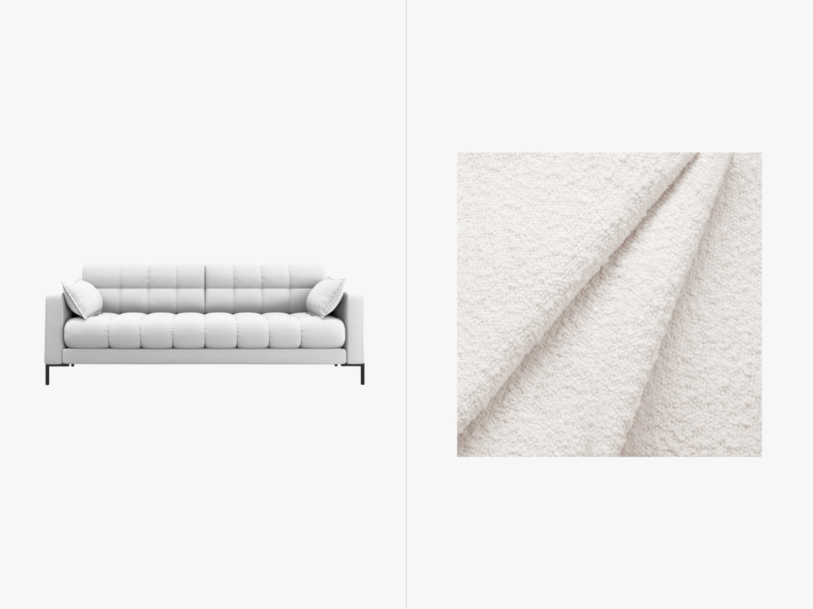 Boucle Sofa, "Mamaia", 3 Seats, 177x96x75