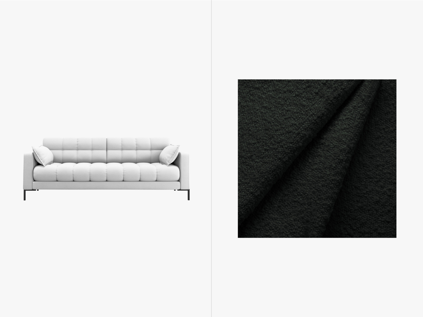 Boucle Sofa, "Mamaia", 3 Seats, 177x96x75