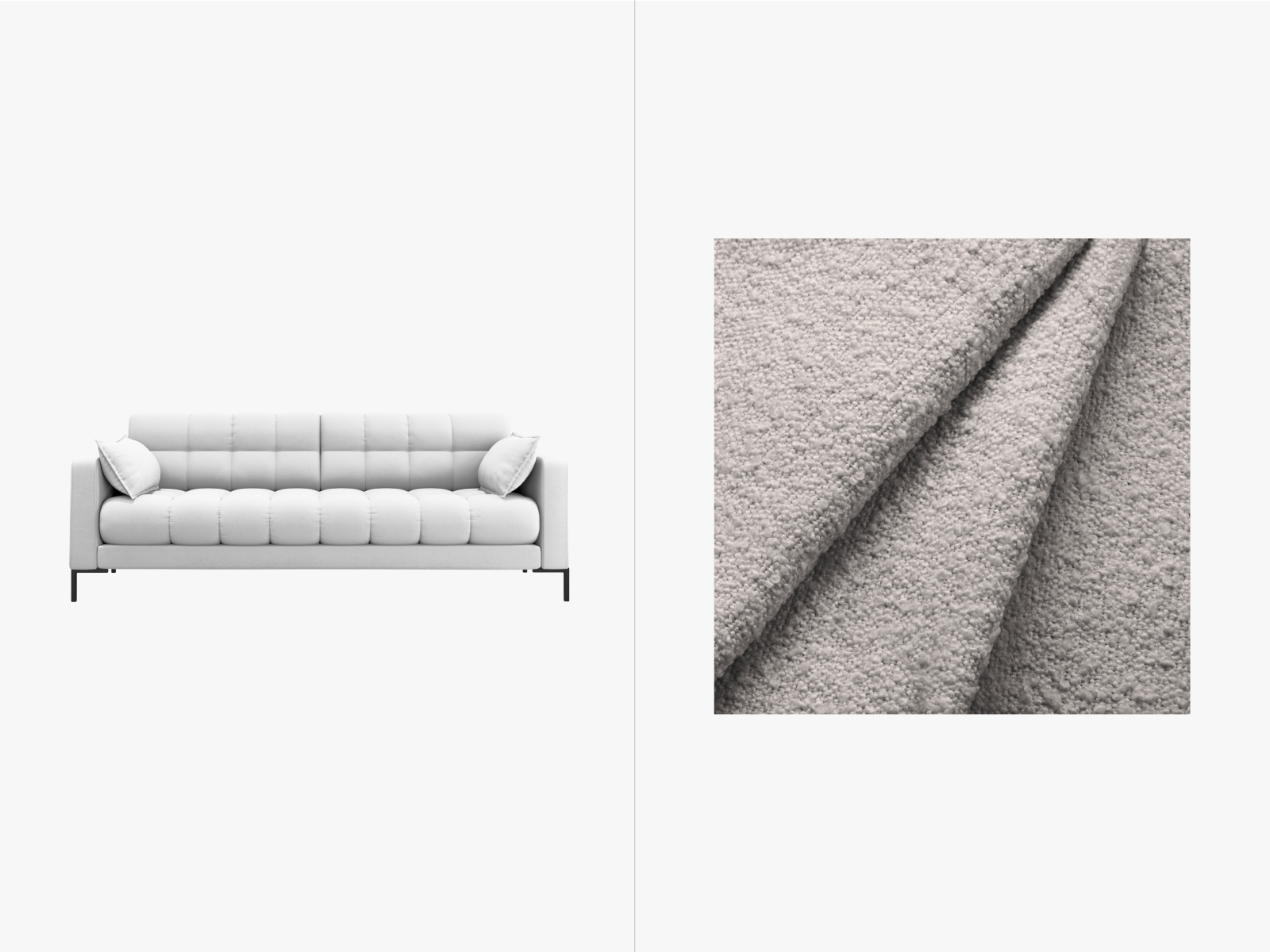 Boucle Sofa, "Mamaia", 3 Seats, 177x96x75