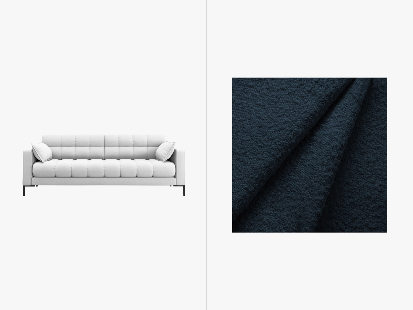Boucle Sofa, "Mamaia", 3 Seats, 177x96x75