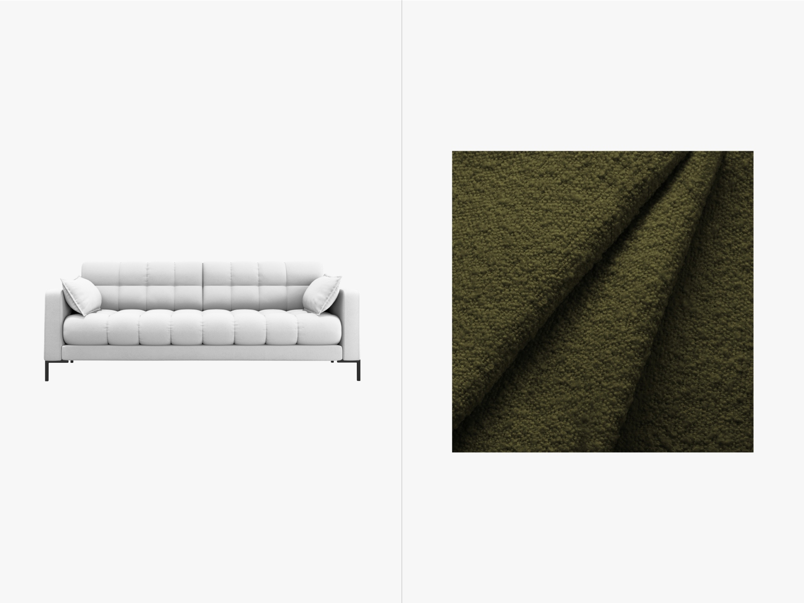 Boucle Sofa, "Mamaia", 3 Seats, 177x96x75