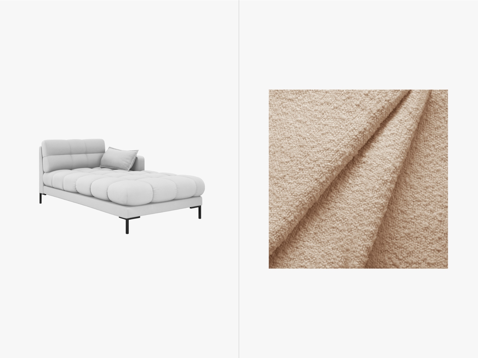 Boucle Chaise Longue Right, "Mamaia", 1 Seat, 102x185x75