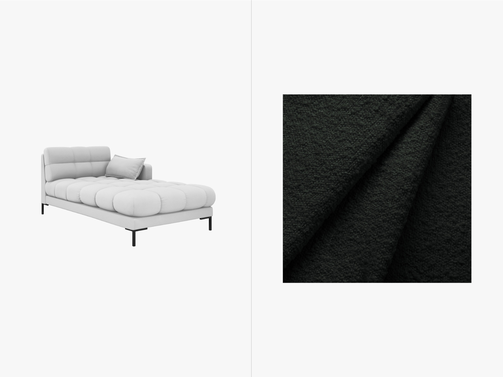 Boucle Chaise Longue Right, "Mamaia", 1 Seat, 102x185x75