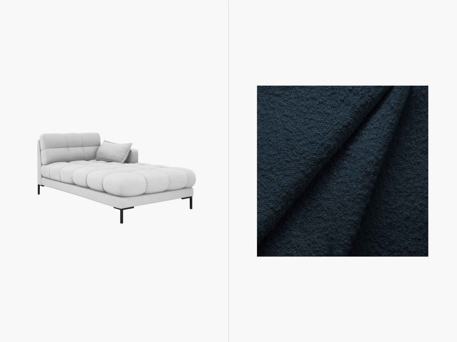 Boucle Chaise Longue Right, "Mamaia", 1 Seat, 102x185x75