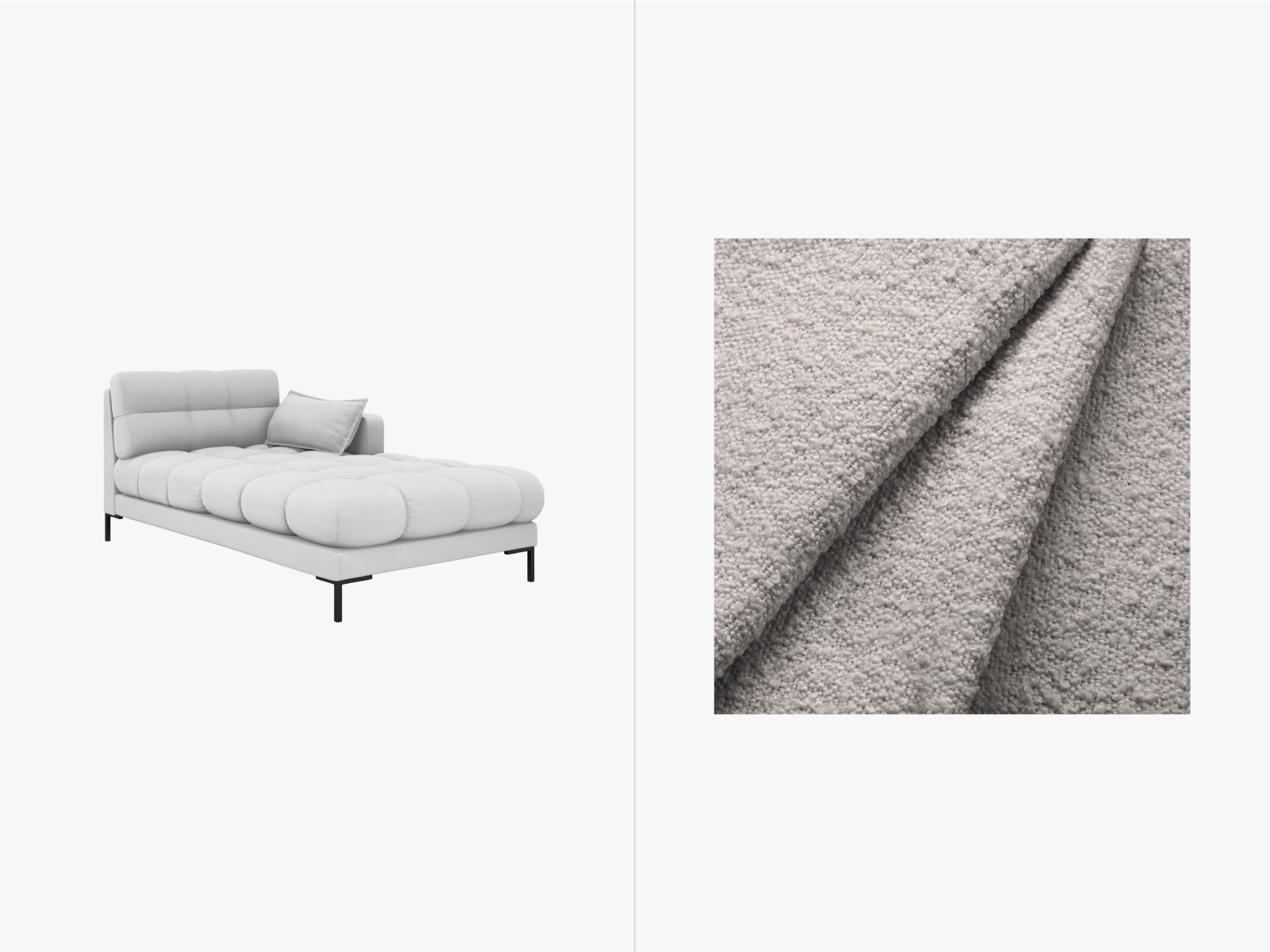 Boucle Chaise Longue Right, "Mamaia", 1 Seat, 102x185x75