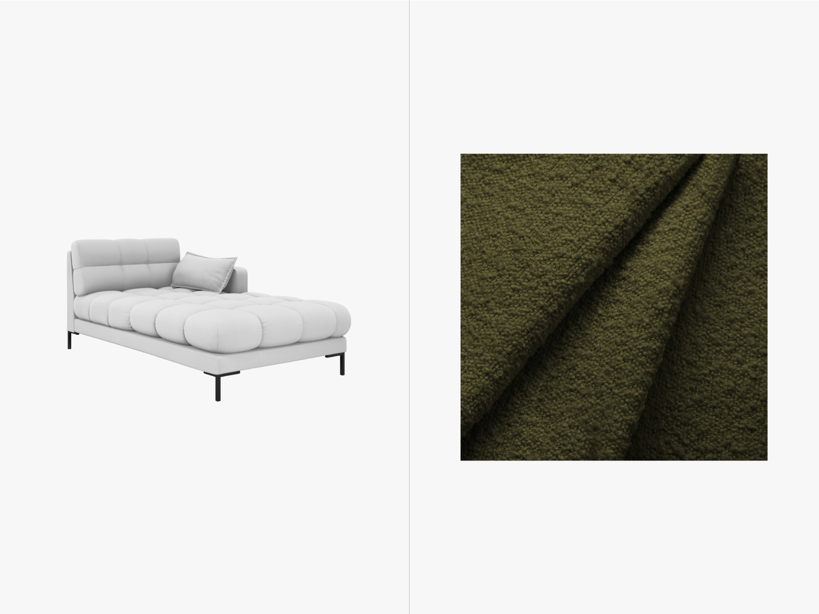 Boucle Chaise Longue Right, "Mamaia", 1 Seat, 102x185x75