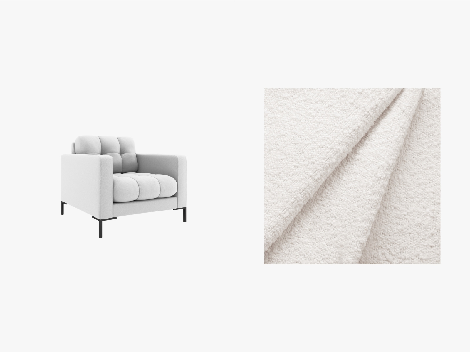 Boucle Armchair, "Mamaia", 1 Seat, 87x96x75