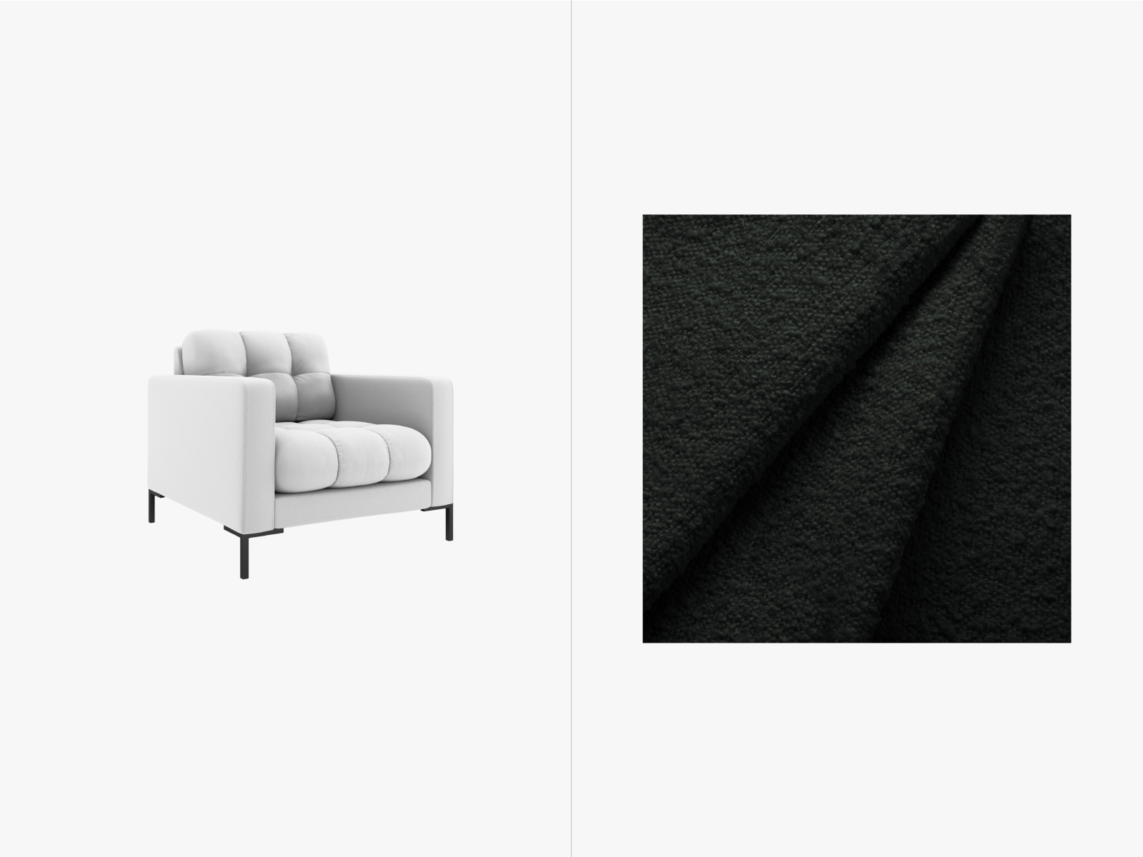 Boucle Armchair, "Mamaia", 1 Seat, 87x96x75
